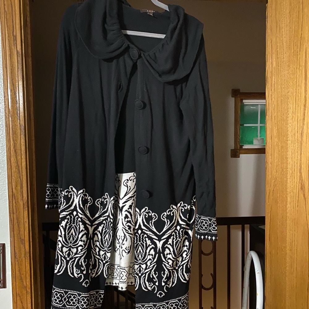 Can be worn as cardigan or dress